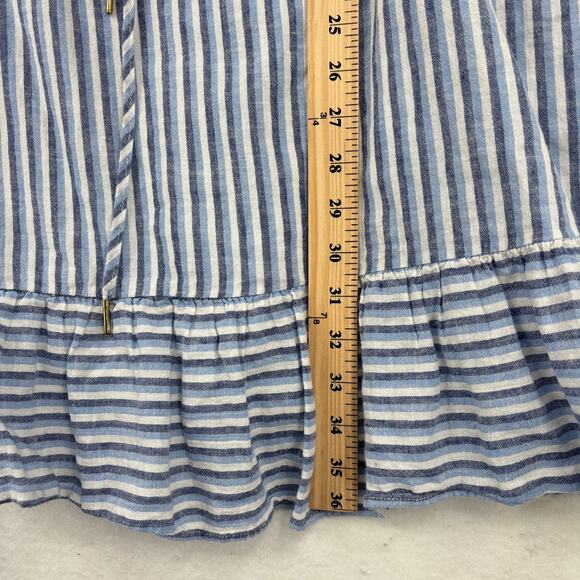 Draper James RSVP Dress Womens Size L Blue Stripe Linen Blend Lined Sundress - Picture 12 of 13